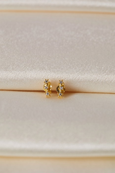 Heliophilia Silver Pendientes de Plata Esterlina 925 Dorados 7mm Heliophilia Silver Pendientes de Plata Esterlina 925 Dorados 7mm